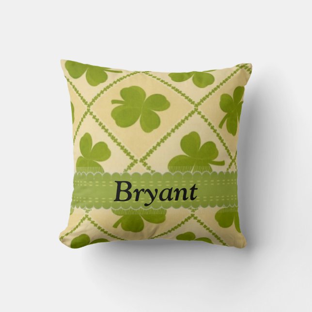 Personalised St Patrick's Lucky Irish Pillow (Front)