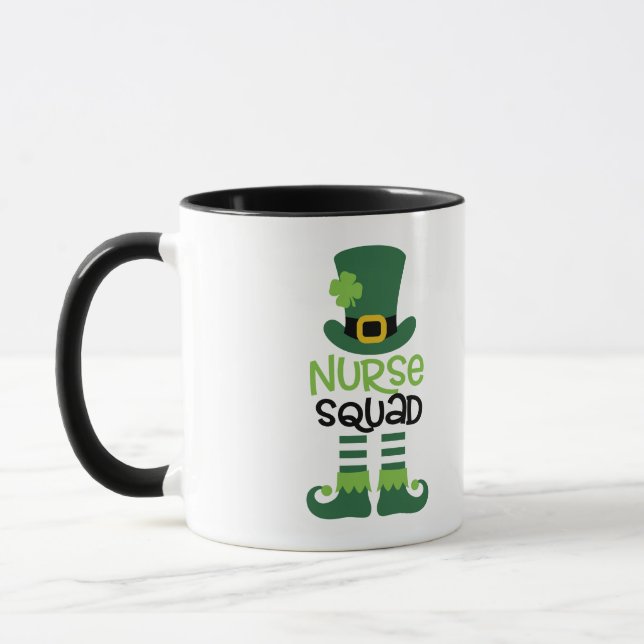 Personalised St. Patty's Day Nurse Squad Gift Mug (Left)