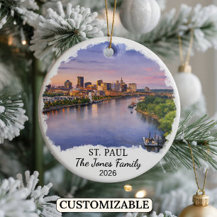 Personalised St. Paul Ornament, Custom Minnesota Ceramic Tree Decoration