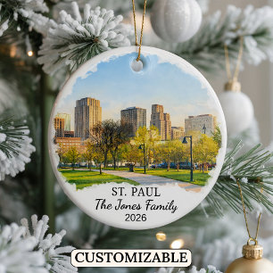 Personalised St. Paul Ornament, Custom Minnesota Ceramic Tree Decoration