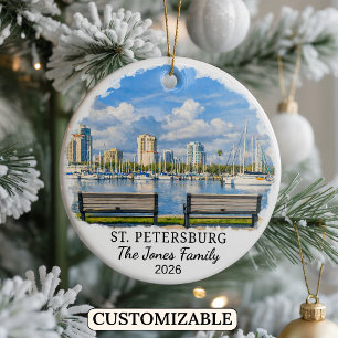 Personalised St. Petersburg Ornament, Florida Ceramic Tree Decoration