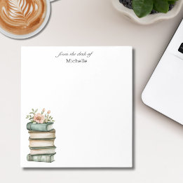 Personalised Stacked Books with Name Notepad