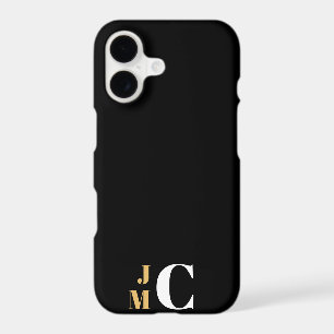 Personalised Stacked Initial, Black/Gold/White