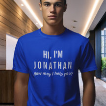 Personalised Staff Uniform Blue T-Shirt with Name