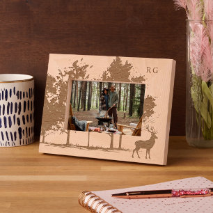 Personalised Stag And Forest Monogram Etched Frames