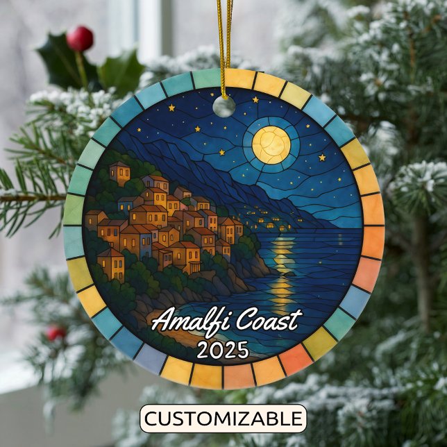 Personalised Stained Glass Amalfi Coast Ornament (Creator Uploaded)