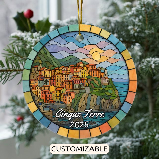 Personalised Stained Glass Cinque Terre Ornament (Creator Uploaded)