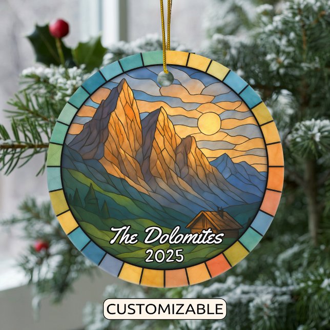 Personalised Stained Glass Dolomites Ornament (Creator Uploaded)