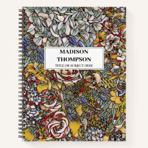 Personalised Stained Glass Floral Journal
