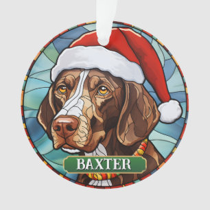 Personalised Stained Glass German Shorthair Pointe Ornament