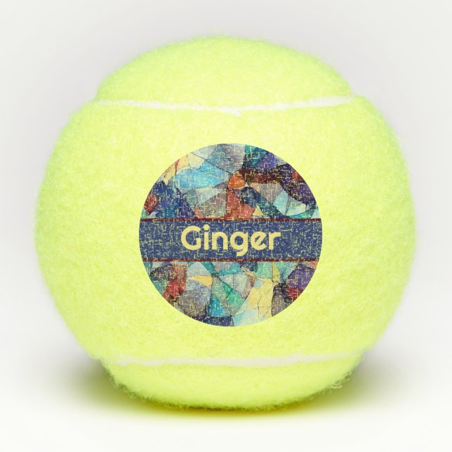 Personalised Stained Glass Pattern Tennis Balls (Front)