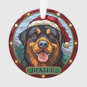 Personalised Stained Glass Rottweiler Ornament