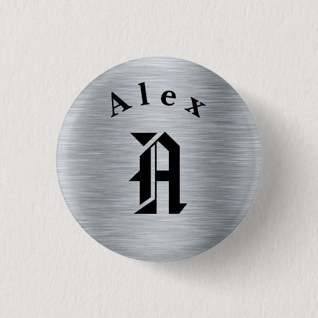 Personalised Stainless Steel Button (Front)