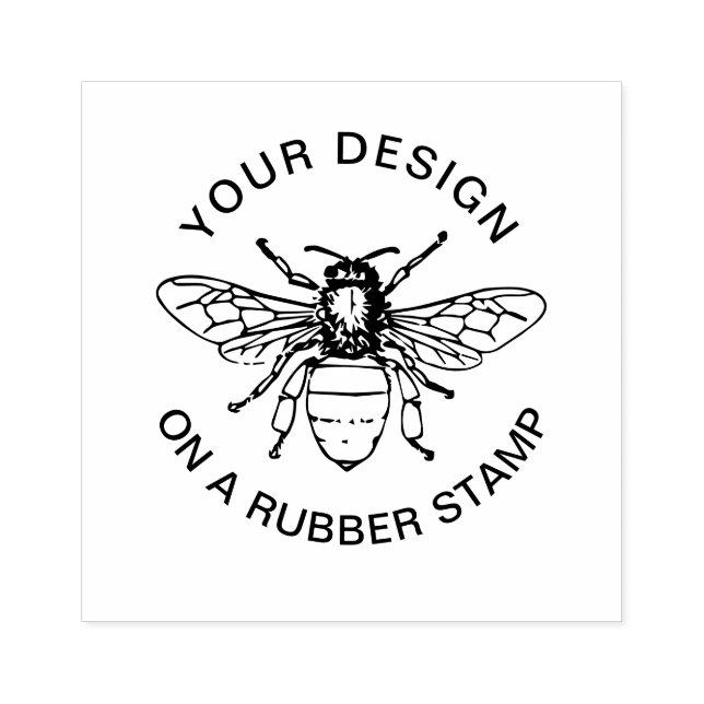 Personalised Stamp| Bee Stamp|eco  Rubber Stamp (Imprint)