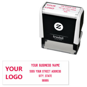Personalised Stamp with Custom Logo Address Name