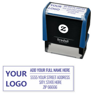 Personalised Stamp with Logo or Photo Name Address