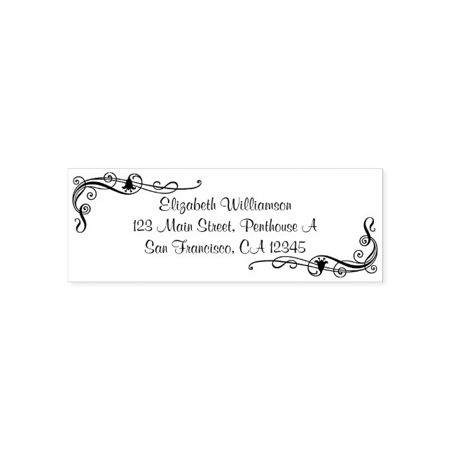 Personalised Stamp with Swirls with Flowers (Design)