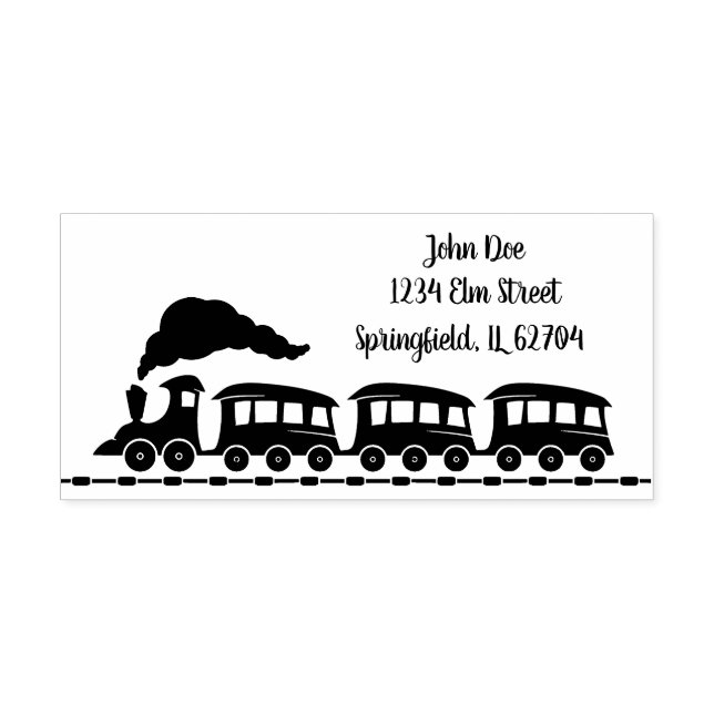 Personalised Stamp with Train and Custom Address (Imprint)
