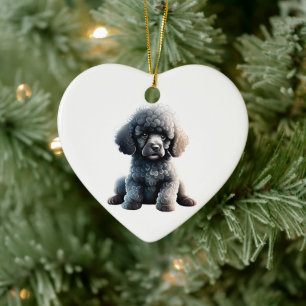 Personalised Standard Poodle Puppy Ceramic Tree Decoration