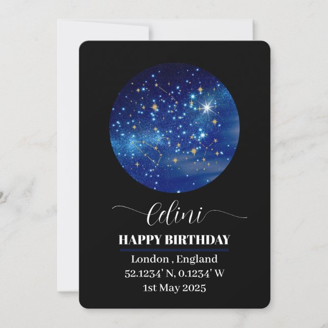 Personalised Star Map Card: Celebrate Your Special Holiday Card (Front)