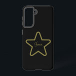 Personalised Star Phone Case<br><div class="desc">For the movie buff...  or for any shining star you may know... 

A black background with a gold star...  and gold cursive lettering...  personalised with a special name... 

Great little gift idea...  for birthdays,  celebrations,  holidays and more...  or add a touch of vintage charm to your own phone... </div>