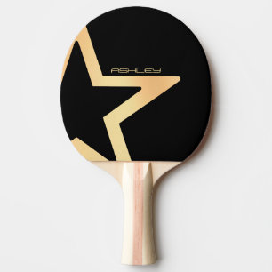 Personalised Star Power (Black) Ping Pong Paddle