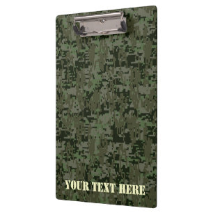 Personalised Star Stencil Vintage Digital Camo Clipboard