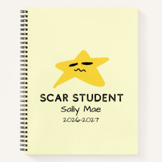 Personalised Star Student Scar Custom Name School Notebook