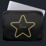 Personalised Star Tablet Case<br><div class="desc">For the movie buff...  or for any shining star you may know... 

A black background with a gold star...  and gold cursive lettering...  personalised with a special name... 

Great little gift idea...  for birthdays,  celebrations,  holidays and more...  or add a touch of vintage charm to your own device... </div>