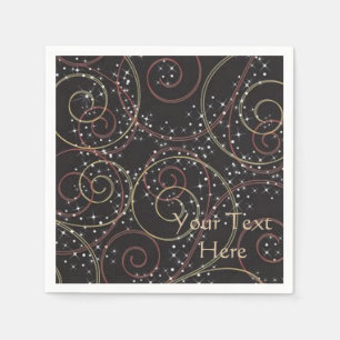 Personalised Starlight Brown Curls Pattern Napkins