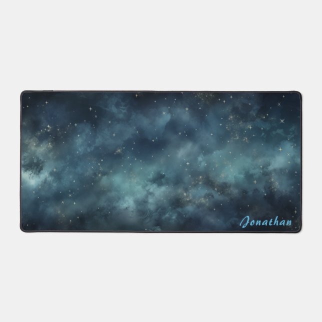 Personalised Starry Night Landscape Desk Mat  (Front)