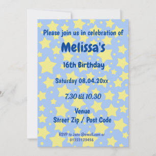 Personalised Stars Party Invitation