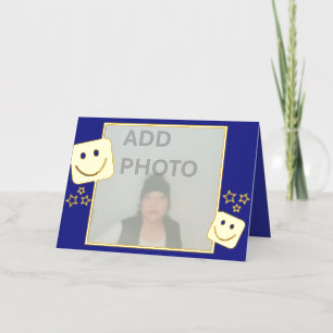 Personalised Stars Photo Smiles Gold Foil Card