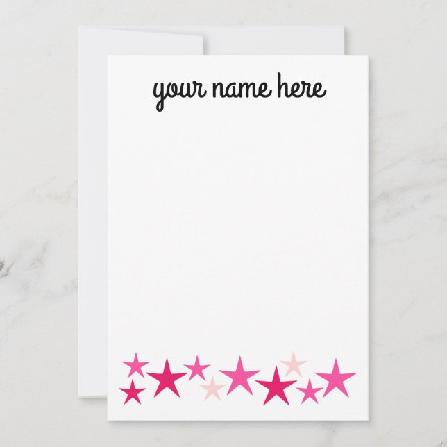 Personalised Stars Stationery for Girls Thank You Card (Front)