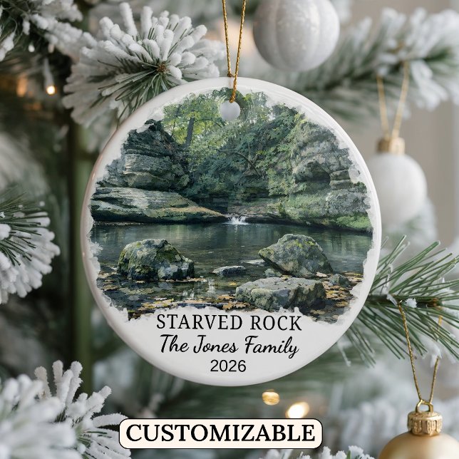 Personalised Starved Rock State Park, Illinois Ceramic Tree Decoration (Creator Uploaded)
