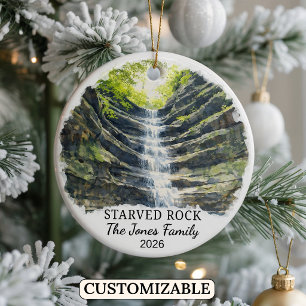 Personalised Starved Rock State Park, Illinois Ceramic Tree Decoration