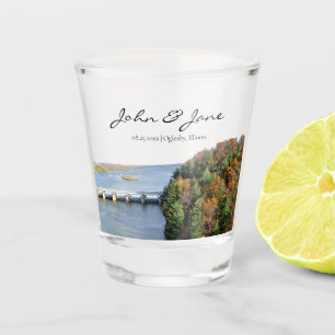 Personalised Starved Rock State Park Wedding Shot Glass