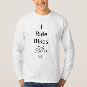 Personalised State Abbreviation / I ride bikes T- T-Shirt