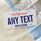 personalised state license plate - California - 