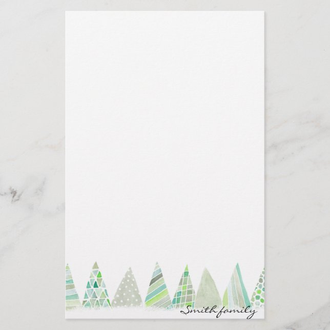 Personalised Stationery - Christmas trees (Front)
