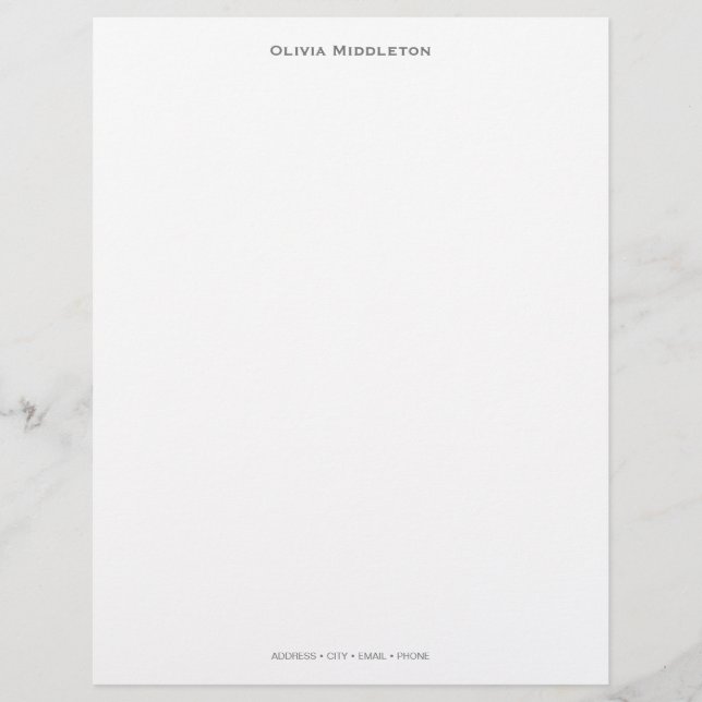 Personalised Stationery – Copperplate Bold Script Custom Letterhead (Front)