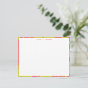 Personalised Stationery Name Bright Abstract Retro Card