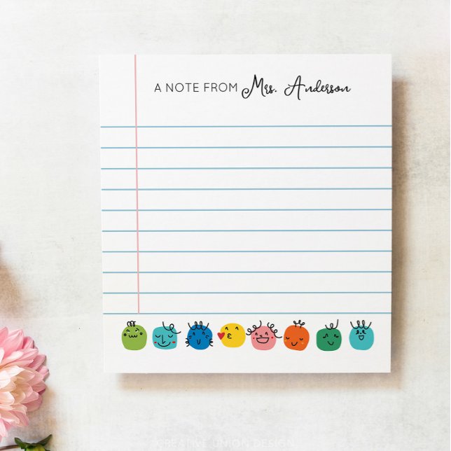 Personalised Stationery Notepad Emoji Teacher Gift (Teacher appreciation gift)