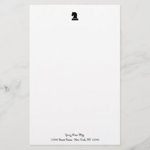 Personalised stationery paper with chess piece