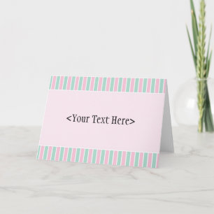 Personalised Stationery - Pink and Green Stripe Note Card