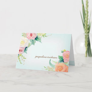 Personalised Stationery Simple Modern Watercolor Note Card