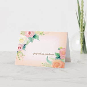 Personalised Stationery Simple Modern Watercolor Note Card