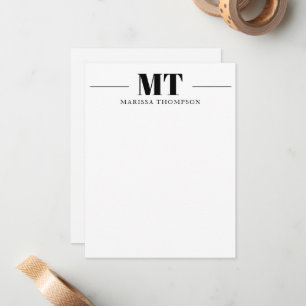 Personalised Stationery Thick Serif Monogrammed Card