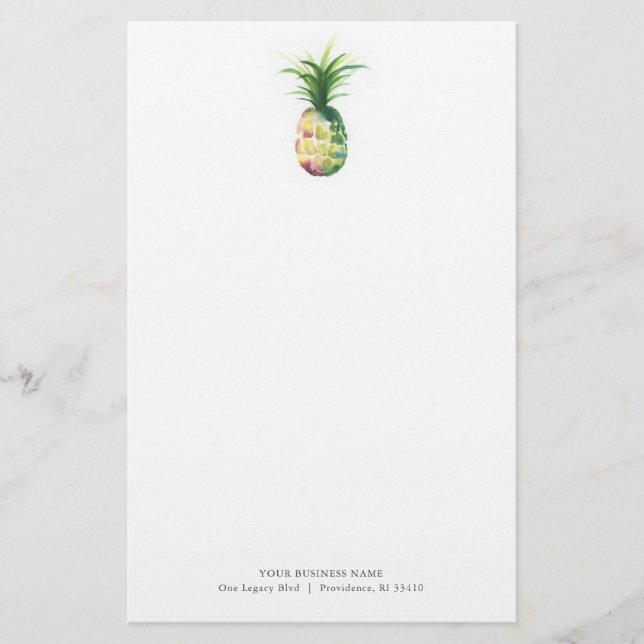 Personalised Stationery Watercolor Pineapple (Front)