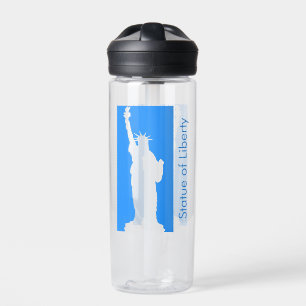 Personalised Statue of Liberty New York USA Blue Water Bottle